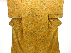 縮緬地屋敷に草花模様小紋着物